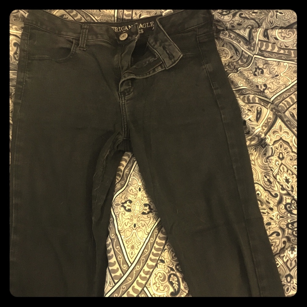 Black cropped jeggings
